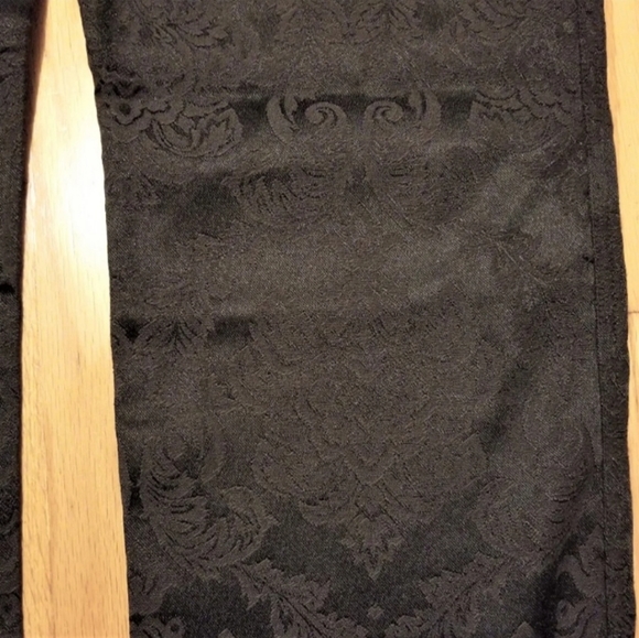 The Dark Angel Vampire Goth Damask Jacquard Straight Leg Trousers - Picture 2 of 8